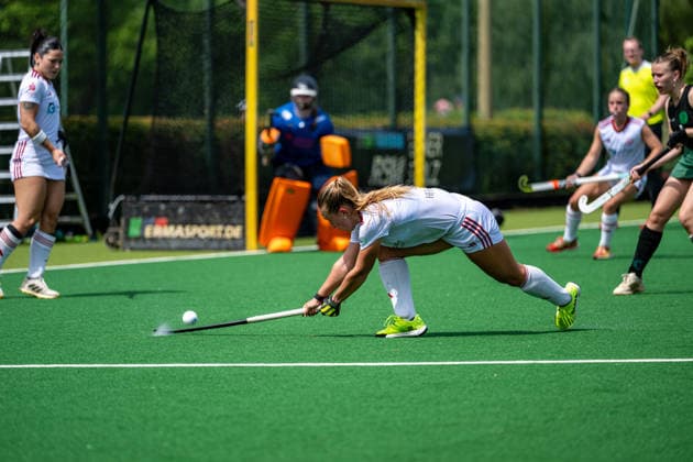 BHC 1 Damen Club Raffelberg Feldhockey, 2 Playdown Spiel, 1 Bundesliga, Frauen Bremen, Deutschland, 23 05 26 BHC 1 Damen Club Raffelberg im Bremer Hockey Club e V am 23 05 2026 in Bremen, Deutschland Foto von Axel Kaste Delfina Granatto Torschuss, BHC, weiß, Torschuss mit der Agge Bremen Bremer Hockey Club e V Freie Hansestadt Bremen Deutschland BHC Damen - Raffelberg 3-1 23.5.26 LR-4871