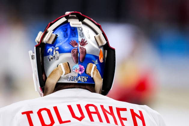 Ice hockey, Eishockey - IIHF WC 2026 ZURICH,SWITZERLAND,23.MAY.26 - ICE HOCKEY - IIHF Ice Hockey World Championship, WM, Weltmeisterschaft 2026, group stage, Austria vs Germany. Image shows a feature of helmet by Atte Tolvanen (AUT).  GEPAxpictures xMaticxKlansek