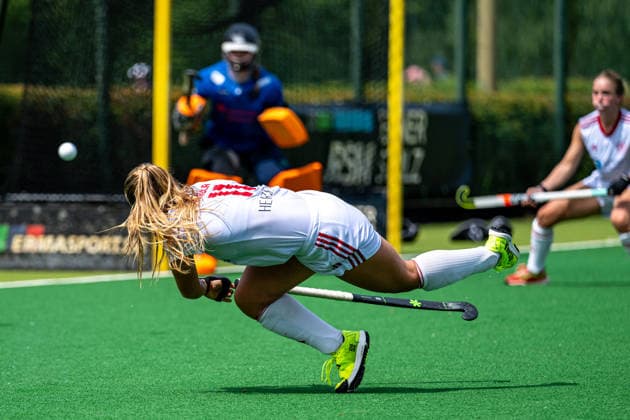 BHC 1 Damen Club Raffelberg Feldhockey, 2 Playdown Spiel, 1 Bundesliga, Frauen Bremen, Deutschland, 23 05 26 BHC 1 Damen Club Raffelberg im Bremer Hockey Club e V am 23 05 2026 in Bremen, Deutschland Foto von Axel Kaste Delfina Granatto Torschuss, BHC, weiß, Torschuss mit der Agge Bremen Bremer Hockey Club e V Freie Hansestadt Bremen Deutschland BHC Damen - Raffelberg 3-1 23.5.26 LR-4874