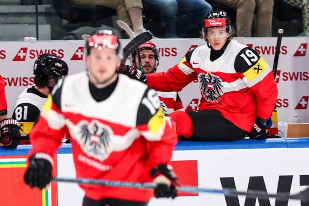 Ice hockey, Eishockey - IIHF WC 2026 ZURICH,SWITZERLAND,23.MAY.26 - ICE HOCKEY - IIHF Ice Hockey World Championship, WM, Weltmeisterschaft 2026, group stage, Austria vs Germany. Image shows Vinzenz Rohrer (AUT).  GEPAxpictures xMaticxKlansek