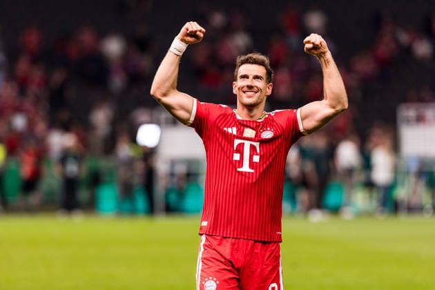 BERLIN, GERMANY - MAY 23: Leon Goretzka (FC Bayern Muenchen, 8) cheers after the DFB Pokal Final match between FC Bayern Muenchen vs. VfB Stuttgart at Olympic Stadium on May 23, 2026 in Berlin, Germany. DFB REGULATIONS PROHIBIT ANY USE OF PHOTOGRAPHS AS IMAGE SEQUENCES AND OR QUASI-VIDEO. Berlin Germany Copyright: xSteffiexWunderlx