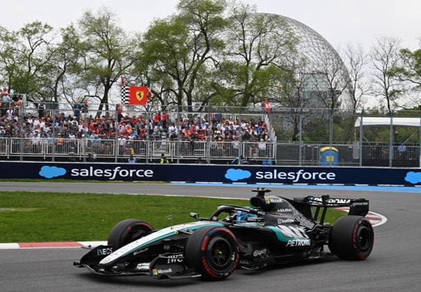 May 23, 2026, Montreal, Qc, CANADA: Mercedes driver George Russell, of the United Kingdom, drives during qualifying at the Formula One auto racing Canadian Grand Prix in Montrealon Saturday, May 23, 2026 Canada News - May 23, 2026  - ZUMAc35_ 20260523_zaf_c35_088 Copyright: xJacquesxBoissinotx