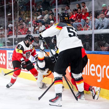 Ice hockey, Eishockey - IIHF WC 2026 ZURICH,SWITZERLAND,23.MAY.26 - ICE HOCKEY - IIHF Ice Hockey World Championship, WM, Weltmeisterschaft 2026, group stage, Austria vs Germany. Image shows Peter Schneider (AUT).  GEPAxpictures xMaticxKlansek