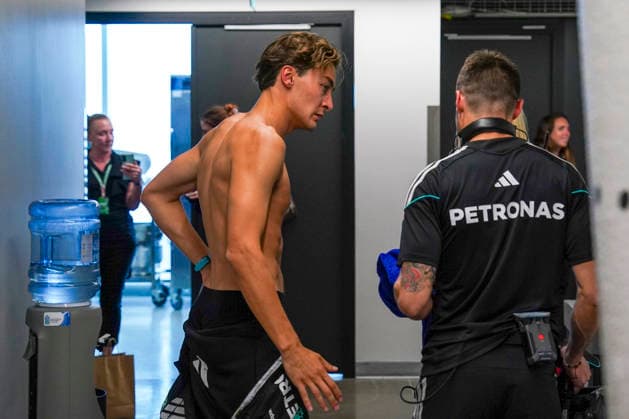FORMULA ONE CANADIAN GRAND PRIX 2026 George Russell 63 (GBR) Mercedes after taking Pole in qualifying during the Formula 1 Lenovo Canadian Grand Prix 2026, 5th round of the 2026 Formula One World Championship, WM, Weltmeisterschaft from May 22 to 24, 2026 at the Circuit Gilles Villeneuve, Montreal, Canada Credit: Robbie Hoad Every Second Media Editorial use only. All images are copyright Every Second Media Limited. No images may be reproduced without prior permission. Copyright: xIMAGO EveryxSecondxMediax ESM-2005-0351 RobbiexHoadx xEveryxSecondxMediax