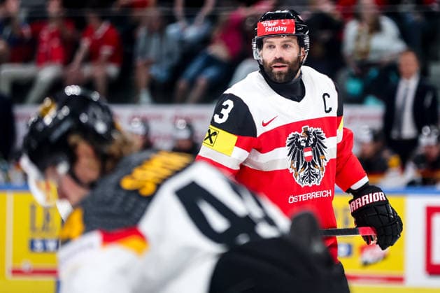 Ice hockey, Eishockey - IIHF WC 2026 ZURICH,SWITZERLAND,23.MAY.26 - ICE HOCKEY - IIHF Ice Hockey World Championship, WM, Weltmeisterschaft 2026, group stage, Austria vs Germany. Image shows Peter Schneider (AUT).  GEPAxpictures xMaticxKlansek