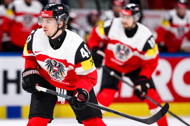 Ice hockey, Eishockey - IIHF WC 2026 ZURICH,SWITZERLAND,23.MAY.26 - ICE HOCKEY - IIHF Ice Hockey World Championship, WM, Weltmeisterschaft 2026, group stage, Austria vs Germany. Image shows Tim Harnisch (AUT).  GEPAxpictures xMaticxKlansek
