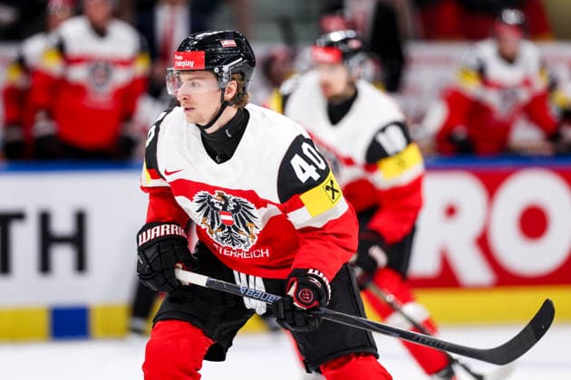 Ice hockey, Eishockey - IIHF WC 2026 ZURICH,SWITZERLAND,23.MAY.26 - ICE HOCKEY - IIHF Ice Hockey World Championship, WM, Weltmeisterschaft 2026, group stage, Austria vs Germany. Image shows Tim Harnisch (AUT).  GEPAxpictures xMaticxKlansek