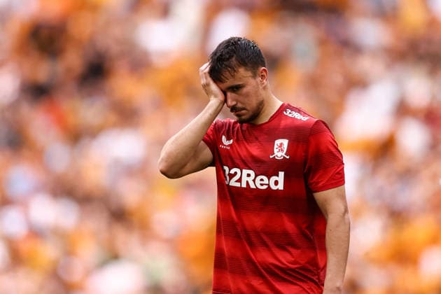 Middlesbrough gegen Hull City 23. Mai 2026, London EFL Championship Playoff Finale Middlesbrough gegen Hull City David Strelec von Middlesbrough reagiert auf die Niederlage Foto Jacques Feeney Offside London UK  Copyright: xJacquesxFeeneyx xOffsidexOffside