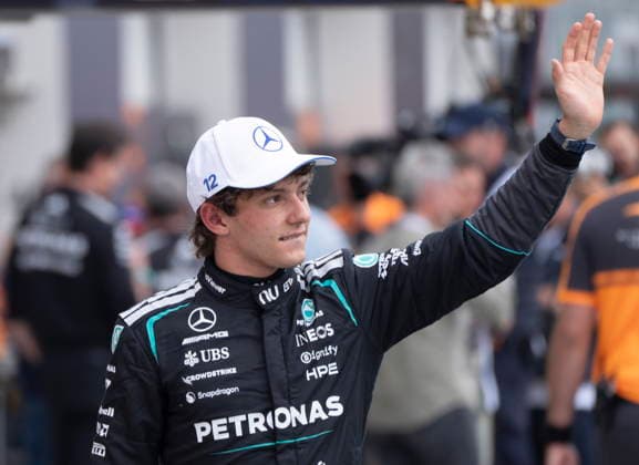 May 23, 2026, Montreal, Qc, CANADA: Mercedes driver Andrea Kimi Antonelli, of Italy, waves to the crowd after placing second in qualifying at the Formula One auto racing Canadian Grand Prix in Montreal on Saturday, May 23, 2026. Canada News - May 23, 2026  - ZUMAc35_ 20260523_zaf_c35_104 Copyright: xChristinnexMuschix