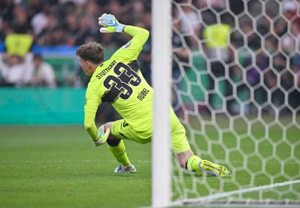 Goalkeeper Alexander Nuebel VfB Stuttgart 33 Action 83 DFB Pokalfinale FC Bayern Muenchen FCB vs VFB Stuttgart Olympiastadion Berlin 23 05 2026 DFL REGULATIONS PROHIBIT ANY USE OF PHOTOGRAPHS AS IMAGE SEQUENCES AND OR QUASI VIDEO 83 DFB Pokalfinale FC Bayern Muenchen FCB vs VFB Stuttgart