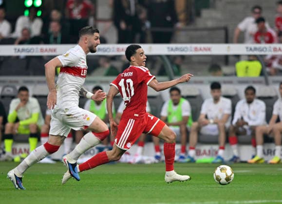 Jamal Musiala FC Bayern Muenchen FCB 10 Action on the ball Jeff Chabot VfB Stuttgart 24 83 DFB Pokalfinale FC Bayern Muenchen FCB vs VFB Stuttgart Olympiastadion Berlin 23 05 2026 DFL REGULATIONS PROHIBIT ANY USE OF PHOTOGRAPHS AS IMAGE SEQUENCES AND OR QUASI VIDEO 83 DFB Pokalfinale FC Bayern Muenchen FCB vs VFB Stuttgart