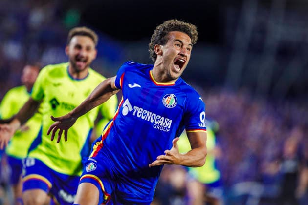 Getafe CF vs CA Osasuna - LaLiga EA Sports - 23 05 2026 Luis Milla of Getafe CF celebrates his goal during the LaLiga EA Sports match between Getafe CF and CA Osasuna at Coliseum Alfonso Perez Stadium on May 23, 2026 in Madrid, Spain. Madrid Spain Copyright: xMarinaxFrutos PGSxPhotoxAgencyx