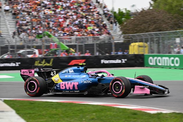 RECORD DATE NOT STATED 23rd May 2026; Circuit Gilles Villeneuve, Montreal, Quebec, Canada; 2026 FIA Formula 1 Canadian Grand Prix, Qualifying; Franco Colapinto (43) of Argentina and BWT Alpine F1 Team exit turn 10 XavierxLeFrancois