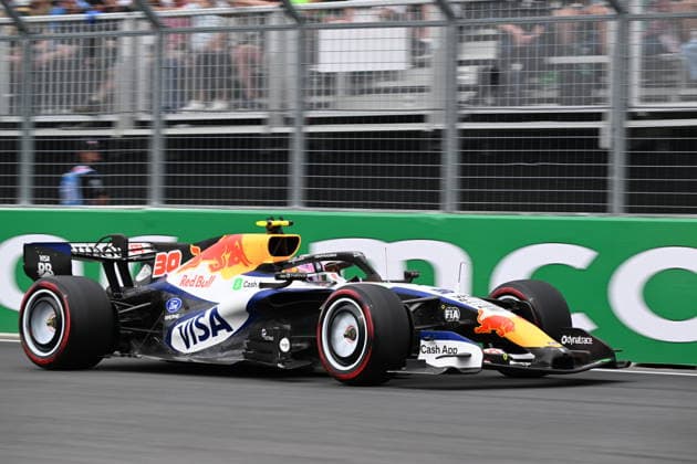 RECORD DATE NOT STATED 23rd May 2026; Circuit Gilles Villeneuve, Montreal, Quebec, Canada; 2026 FIA Formula 1 Canadian Grand Prix, Qualifying; Liam Lawson (30) of New Zeland and Visa Cash App Racing Bulls F1 Team exit turn 10 XavierxLeFrancois