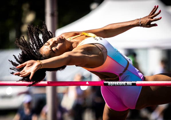 B S Kurpfalz Gala Weinheim, 23 05 2026 Ella Obeta GER LG Nord Berlin in the womens high jump B S Kurpfalz Gala on 23 05 2026 at the Sepp Herberger Stadium in Weinheim Baden Württemberg Copyright: xBEAUTIFULxSPORTS R.xSchmittx
