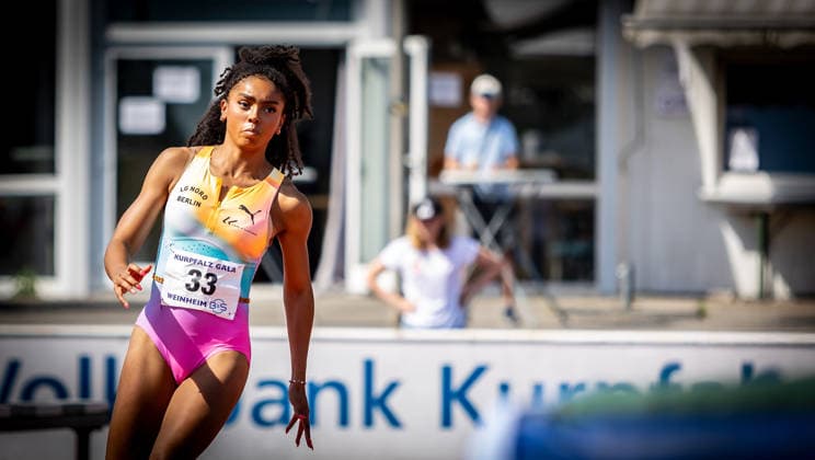 B S Kurpfalz Gala Weinheim, 23 05 2026 On the run-up Ella Obeta GER LG Nord Berlin in the womens high jump B S Kurpfalz Gala on 23 05 2026 at the Sepp Herberger Stadium in Weinheim Baden Württemberg Copyright: xBEAUTIFULxSPORTS R.xSchmittx