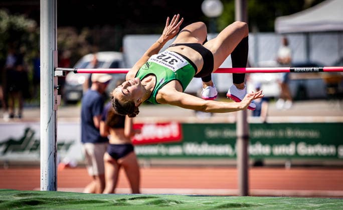 B S Kurpfalz Gala Weinheim, 23 05 2026 Joana Herrmann GER SV Teuto Riesenbeck in the womens high jump B S Kurpfalz Gala on 23 05 2026 at the Sepp Herberger Stadium in Weinheim Baden Württemberg Copyright: xBEAUTIFULxSPORTS R.xSchmittx