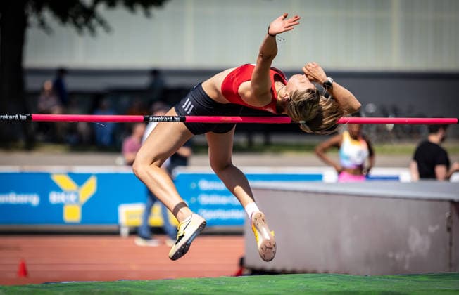 B S Kurpfalz Gala Weinheim, 23 05 2026 Maryna Kovtunova GER TS Herzogenaurach in the womens high jump B S Kurpfalz Gala on 23 05 2026 at the Sepp Herberger Stadium in Weinheim Baden Württemberg Copyright: xBEAUTIFULxSPORTS R.xSchmittx