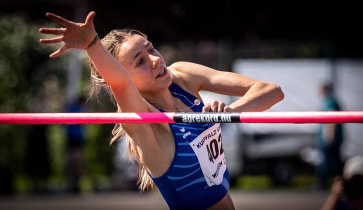 B S Kurpfalz Gala Weinheim, 23 05 2026 Alina Etzel GER WGL Schwäbisch Hall in the womens high jump B S Kurpfalz Gala on 23 05 2026 at the Sepp Herberger Stadium in Weinheim Baden Württemberg Copyright: xBEAUTIFULxSPORTS R.xSchmittx