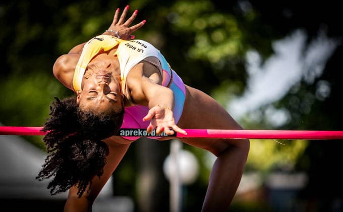 B S Kurpfalz Gala Weinheim, 23 05 2026 Ella Obeta GER LG Nord Berlin in the womens high jump B S Kurpfalz Gala on 23 05 2026 at the Sepp Herberger Stadium in Weinheim Baden Württemberg Copyright: xBEAUTIFULxSPORTS R.xSchmittx
