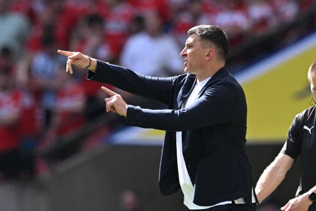 Hull City v Middlesbrough, EFL Sky Bet Championship, Play Off Final Hull City manager Sergej Jakirovic gestures during the EFL Sky Bet Championship match between Hull City and Middlesbrough at Wembley Stadium, London, UK on 23 May 2026. London Wembley Stadium Greater London UK Editorial use only DataCo restrictions apply See www.football-dataco.com , Copyright: xGrahamxHuntx PSI-24303-0323
