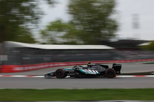 RECORD DATE NOT STATED 23rd May 2026; Circuit Gilles Villeneuve, Montreal, Quebec, Canada; 2026 FIA Formula 1 Canadian Grand Prix, Qualifying; Kimi Antonelli (12) of Italy and Mercedes-AMG PETRONAS Formula One Team at turn 2 exit ArtxVega