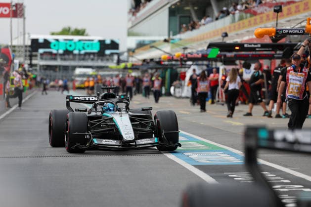 RECORD DATE NOT STATED 23rd May 2026; Circuit Gilles Villeneuve, Montreal, Quebec, Canada; 2026 FIA Formula 1 Canadian Grand Prix, Qualifying; George Russell (63) of Great Britain and Mercedes-AMG PETRONAS Formula One Team approaches Parc Ferme ArtxVega