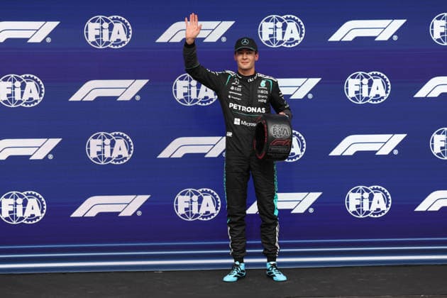 RECORD DATE NOT STATED 23rd May 2026; Circuit Gilles Villeneuve, Montreal, Quebec, Canada; 2026 FIA Formula 1 Canadian Grand Prix, Qualifying;George Russell (63) of Great Britain and Mercedes-AMG PETRONAS Formula One Team Pole winner for the main race ArtxVega