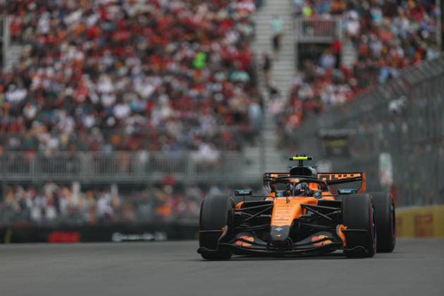RECORD DATE NOT STATED 23rd May 2026; Circuit Gilles Villeneuve, Montreal, Quebec, Canada; 2026 FIA Formula 1 Canadian Grand Prix, Qualifying; Lando Norris (1) of Great Britain and McLaren Mastercard F1 Team after turn 2 ArtxVega