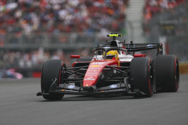 RECORD DATE NOT STATED 23rd May 2026; Circuit Gilles Villeneuve, Montreal, Quebec, Canada; 2026 FIA Formula 1 Canadian Grand Prix, Qualifying; Lewis Hamilton (44) of Great Britain and Scuderia Ferrari HP after turn 2 ArtxVega