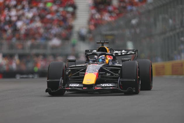 RECORD DATE NOT STATED 23rd May 2026; Circuit Gilles Villeneuve, Montreal, Quebec, Canada; 2026 FIA Formula 1 Canadian Grand Prix, Qualifying; Max Verstappen (3) of the Netherlands and Oracle Red Bull Racing after turn 2 ArtxVega
