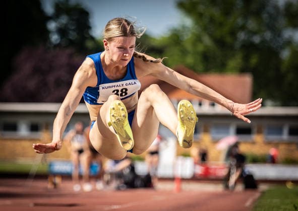 B S Kurpfalz Gala Weinheim, 23 05 2026 Caroline Freitag GER LAC Erdgas Chemnitz in the womens long jump B S Kurpfalz Gala on 23 05 2026 at the Sepp Herberger Stadium in Weinheim Baden Württemberg Copyright: xBEAUTIFULxSPORTS R.xSchmittx