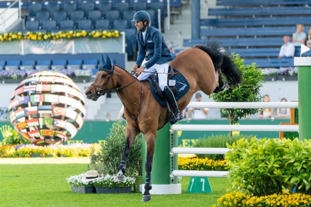 266 Christian Kukuk on Esi Romeo (GER) during the TSCHIO 2026 (CHIO 2026) - 2nd Competition Youngster-Tour - CSIYH1* - Jumping competition for young horses at the Allianz Park in Aachen, Germany  Copyright: xMartinxPitschx xSPPx Sportspressphoto_153259