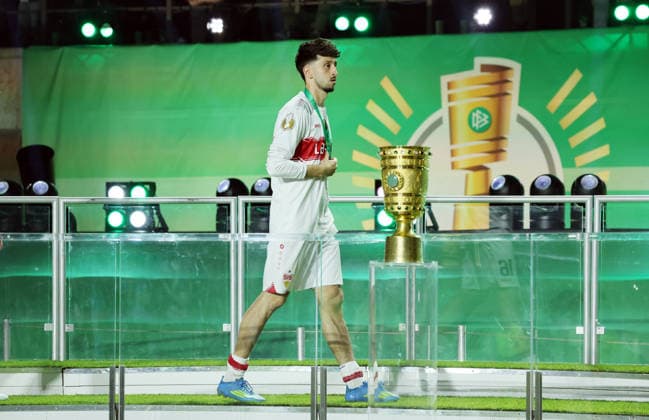 23 05 26 DFB Pokal Final 2026 FC Bayern Munich VfB Stuttgart Germany, Berlin, 23 05 2026, Football, Season 2025 2026, DFB Pokal Final 2026 Berlin, FC Bayern Munich VfB Stuttgart Atakan Karazor VfB Stuttgart