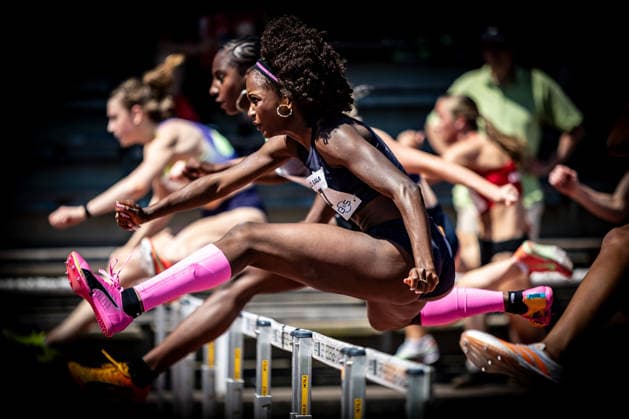 B S Kurpfalz Gala Weinheim, 23 05 2026 Daryl Ndasi GER Munich Athletics in the womens 100m hurdles B S Kurpfalz Gala on 23 05 2026 at the Sepp Herberger Stadium in Weinheim Baden Württemberg Copyright: xBEAUTIFULxSPORTS R.xSchmittx