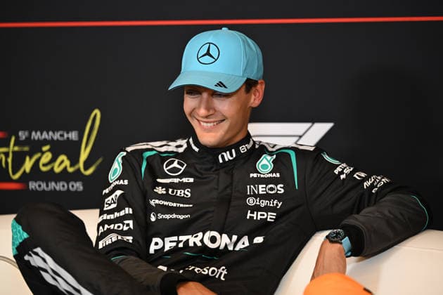May 23, 2026, Montreal, Canada: GEORGE RUSSELL (GBR) of Mercedes-AMG 63 at the FIA press conference, PK, Pressekonferenz after qualifying on pole on qualifying day of the 2026 Formula 1 Canadian Grand Prix. Montreal Canada - ZUMAb177 20260523_aap_b177_031 Copyright: xTaidghxBarronx