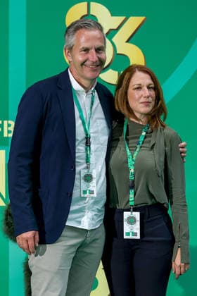 23 05 2026, Football, 83 DFB Pokal Final, FC Bayern München VfB Stuttgart, Olympioastadion Berlin, Season 2025 2026 Prominent guests walking the green carpet before the match DFB regulations prohibit any use of photographs as image sequences and or quasi video Berlin Germany