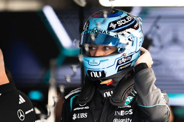 Montreal Formula 1 Canada Grand Prix - Qualifying Close up portrait of Mercedes driver George Russell (63) before the qualifying session for the 2026 Formula 1 Grand Prix du Canada at Circuit Gilles-Villeneuve in Montreal, Quebec, Canada, on May 23, 2026. Photo by Alexis Jumeau ABACAPRESS.COM Montreal Quebec Canada  Copyright: xJumeauxAlexis ABACAx