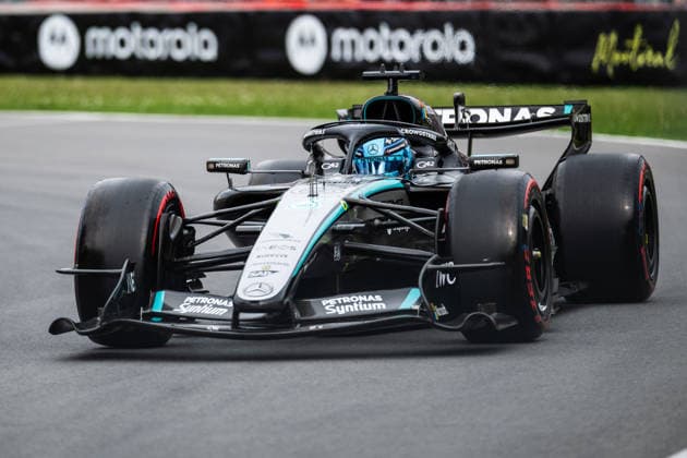 Montreal Formula 1 Canada Grand Prix - Qualifying Mercedes driver George Russell (63) during the qualifying session for the 2026 Formula 1 Grand Prix du Canada at Circuit Gilles-Villeneuve in Montreal, Quebec, Canada, on May 23, 2026. Photo by Alexis Jumeau ABACAPRESS.COM Montreal Quebec Canada  Copyright: xJumeauxAlexis ABACAx