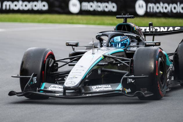 Montreal Formula 1 Canada Grand Prix - Qualifying Mercedes driver George Russell (63) during the qualifying session for the 2026 Formula 1 Grand Prix du Canada at Circuit Gilles-Villeneuve in Montreal, Quebec, Canada, on May 23, 2026. Photo by Alexis Jumeau ABACAPRESS.COM Montreal Quebec Canada  Copyright: xJumeauxAlexis ABACAx