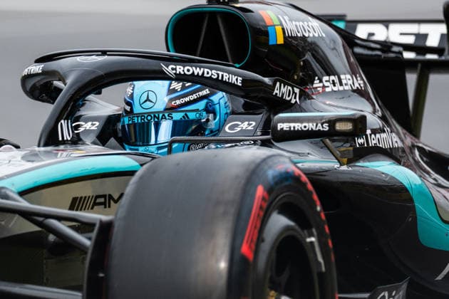 Montreal Formula 1 Canada Grand Prix - Qualifying Mercedes driver George Russell (63) during the qualifying session for the 2026 Formula 1 Grand Prix du Canada at Circuit Gilles-Villeneuve in Montreal, Quebec, Canada, on May 23, 2026. Photo by Alexis Jumeau ABACAPRESS.COM Montreal Quebec Canada  Copyright: xJumeauxAlexis ABACAx