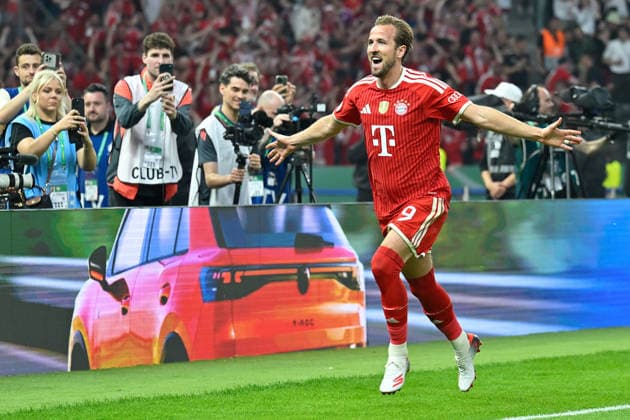 (260524) -- BERLIN, May 24, 2026 -- Harry Kane of Bayern Munich celebrates scoring during the German Cup football final match between Bayern Munich and VfB Stuttgart in Berlin, Germany, May 23, 2026. (Photo by Xinhua) (SP)GERMANY-BERLIN-FOOTBALL-GERMAN CUP-BAYERN MUNICH VS STUTTGART UlrichxHufnagel 