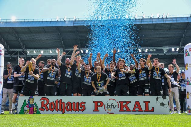 SV Waldhof Mannheim won the BfV Rothaus Cup at the BfV Cup Final VfR Mannheim SV Waldhof Mannheim 07 on 23 05 26 at Carl Benz Stadium, Mannheim xamx Photo Alfio Marino Copyright: