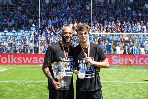 Terrence Boyd SV Waldhof Mannheim, 13 and Kryeziu Cup Winner 2025 2026 at the BfV Cup Final VfR Mannheim SV Waldhof Mannheim 07 on 23 05 26 at Carl Benz Stadium, Mannheim xamx Photo Alfio Marino Copyright: