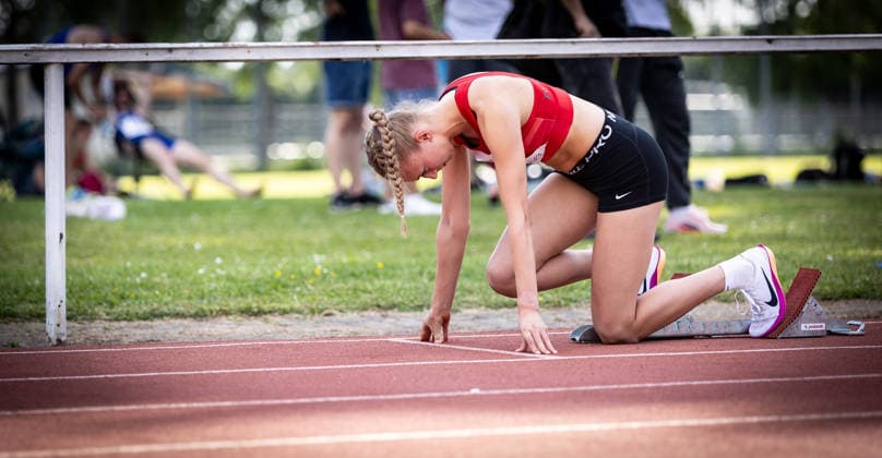 B S Kurpfalz Gala Weinheim, 23 05 2026 Focused Lisa Petri GER TSV Kirchhain at the start of her 400m run at the womens B S Kurpfalz Gala on 23 05 2026 at the Sepp Herberger Stadium in Weinheim Baden Württemberg Copyright: xBEAUTIFULxSPORTS R.xSchmittx