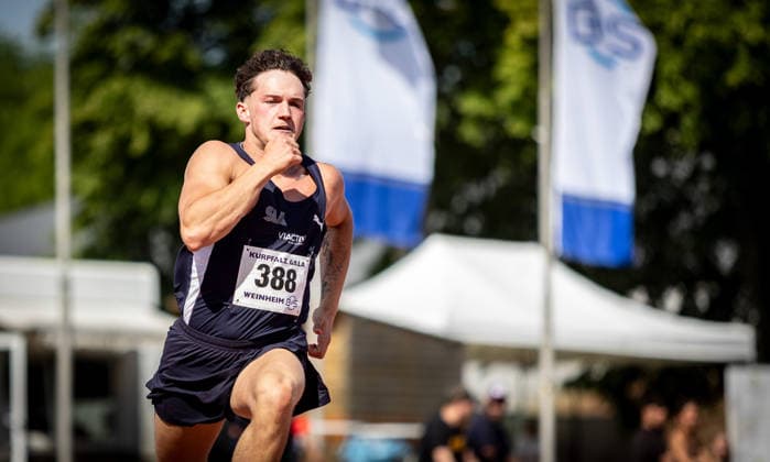 B S Kurpfalz Gala Weinheim, 23 05 2026 Noah Walter GER Saarland Athletics e V in the mens 200m race B S Kurpfalz Gala on 23 05 2026 at the Sepp Herberger Stadium in Weinheim Baden Württemberg Copyright: xBEAUTIFULxSPORTS R.xSchmittx