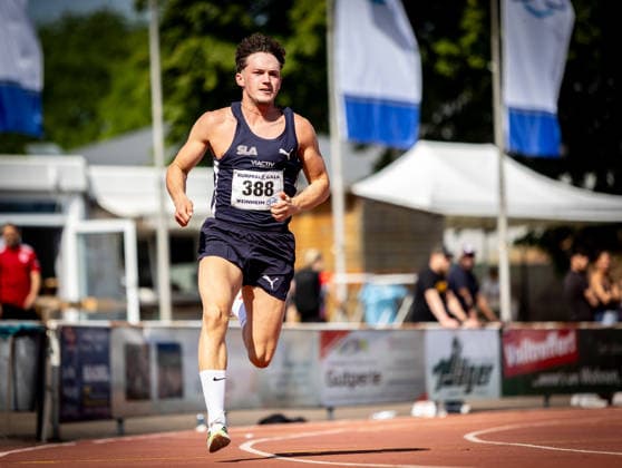 B S Kurpfalz Gala Weinheim, 23 05 2026 Noah Walter GER Saarland Athletics e V in the mens 200m race B S Kurpfalz Gala on 23 05 2026 at the Sepp Herberger Stadium in Weinheim Baden Württemberg Copyright: xBEAUTIFULxSPORTS R.xSchmittx