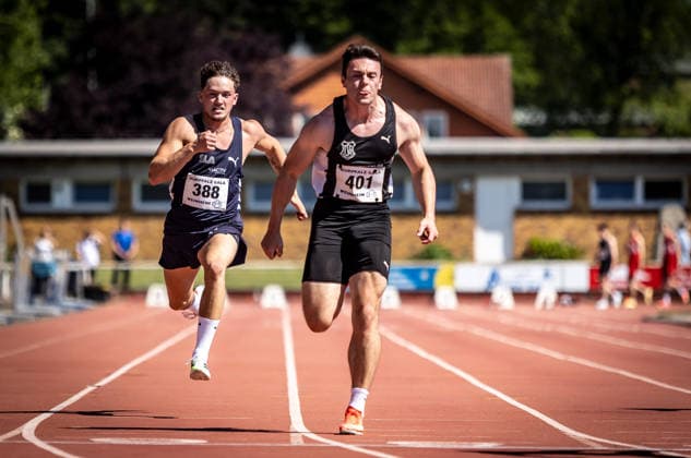 B S Kurpfalz Gala Weinheim, 23 05 2026 Focus on Noah Walter GER Saarland Athletics e V in the mens 100m sprint B S Kurpfalz Gala on 23 05 2026 at the Sepp Herberger Stadium in Weinheim Baden Württemberg Copyright: xBEAUTIFULxSPORTS R.xSchmittx