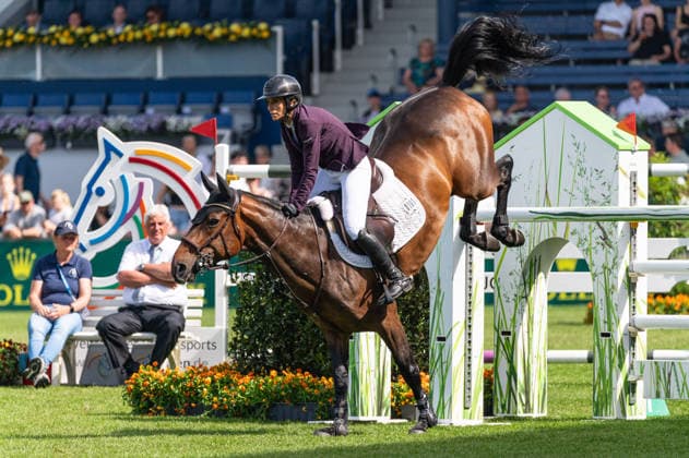 101 Janika Sprunger on Victory Music Z (SUI) during the TSCHIO 2026 (CHIO 2026) - Prize of Handwerk, Youngster-Tour Final CSIYH1* at the Allianz Park in Aachen, Germany  Copyright: xMartinxPitschx xSPPx Sportspressphoto_153579