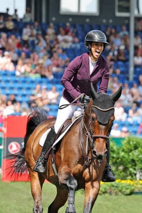 Winner, 1 place, emotions, Janika Sprunger SUI with horse Victory Music Z, Preis des Handwerks, Youngster Tour Final CSIYH1 Jumping competition with jump-off for young horses, World Equestrian Festival, World Equestrian Festival, TSCHIO Aachen 2026, TSCHIO instead of CHIO 2026, Aachener Soers, 22 to 24 May 2026, equestrian sport, 24 05 2026, Aachener Soers Germany